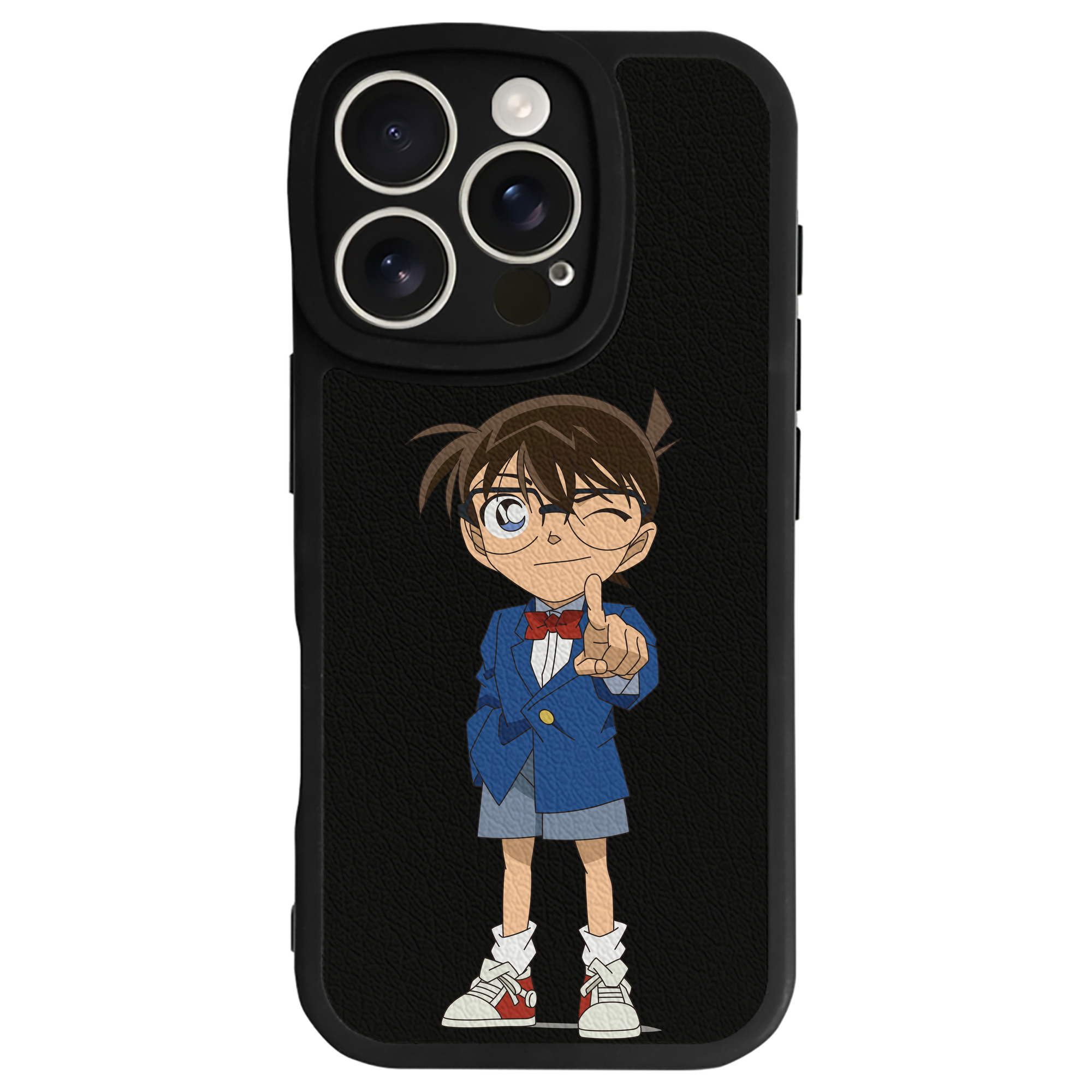 （画像用） 名探偵コナン 江戸川 コナン Detective Conan Conan Edogawa 【iPhone 16シリーズ対応】シリコンスマホケース（レザー調） 材質：シリコン